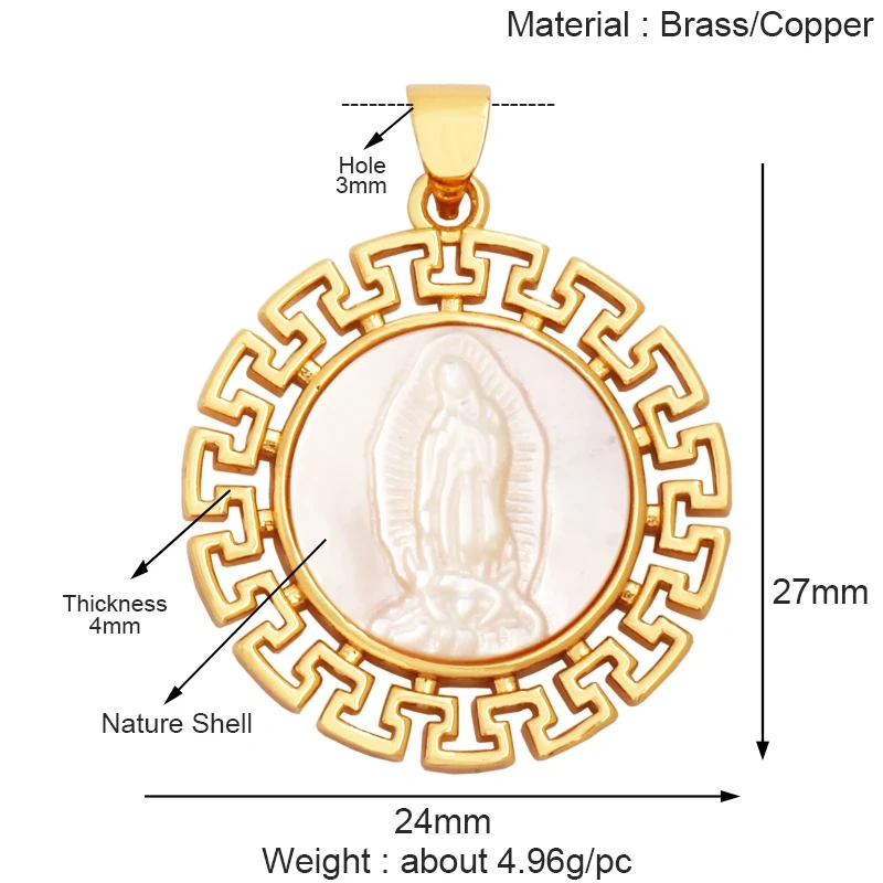 Retro Style Religious Jesus Holy Virgin Mary Charms Pendant,Latest 18K Gold Plated Micro Zircon Jewelry Necklace Supplies