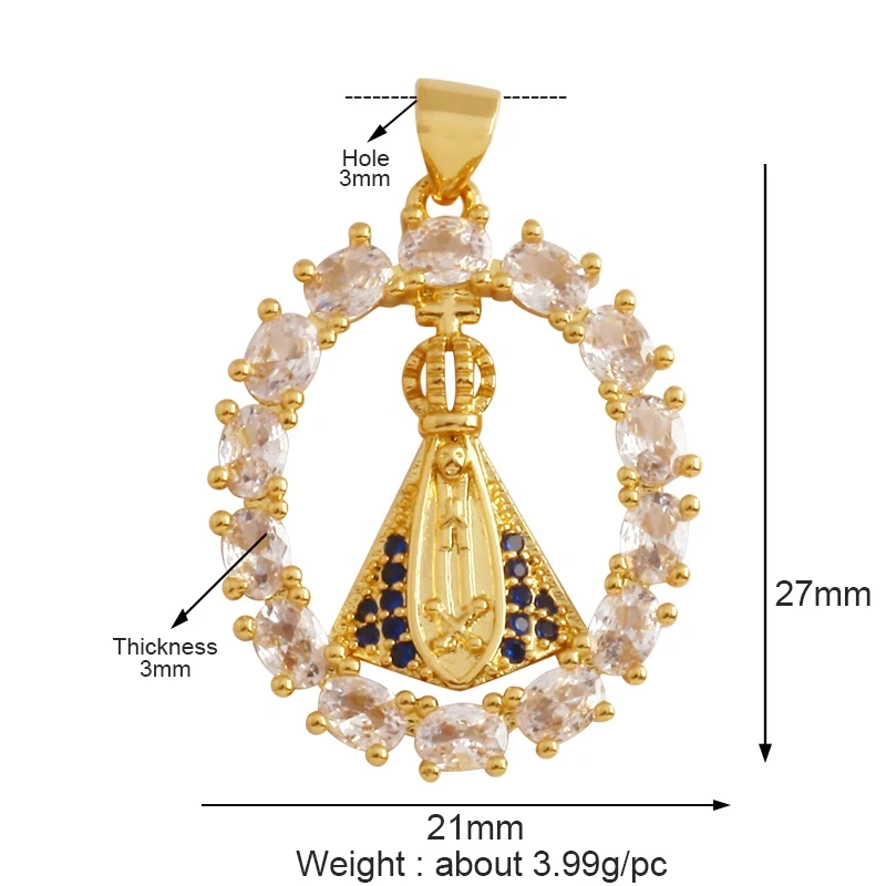 Shell Pearl 18K Gold Plated Life Tree Angel Charm Pendant,Holy Religious Jesus Virgin Mary Jewelry Necklace Accessories Supplies