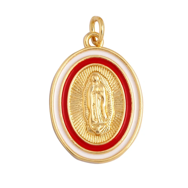 Shell Pearl 18K Gold Plated Life Tree Angel Charm Pendant,Holy Religious Jesus Virgin Mary Jewelry Necklace Accessories Supplies
