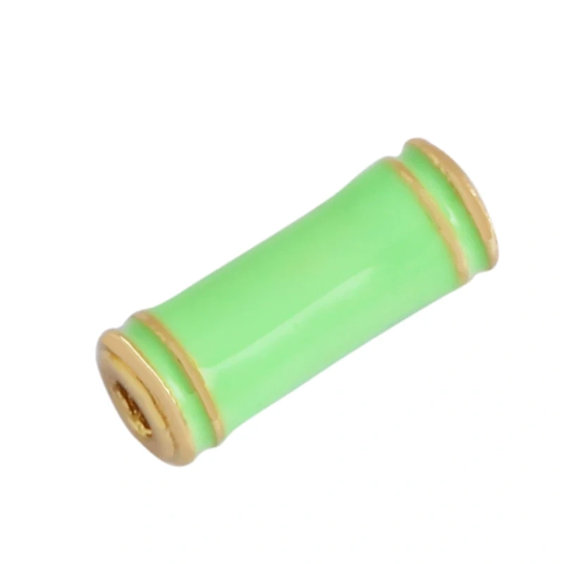 Trendy Colorful Enamel Tube 18K Gold Plated Metal Brass Spacer Beads Bead Knotting Supplies,Women Men's Beading Bracelet Elemens