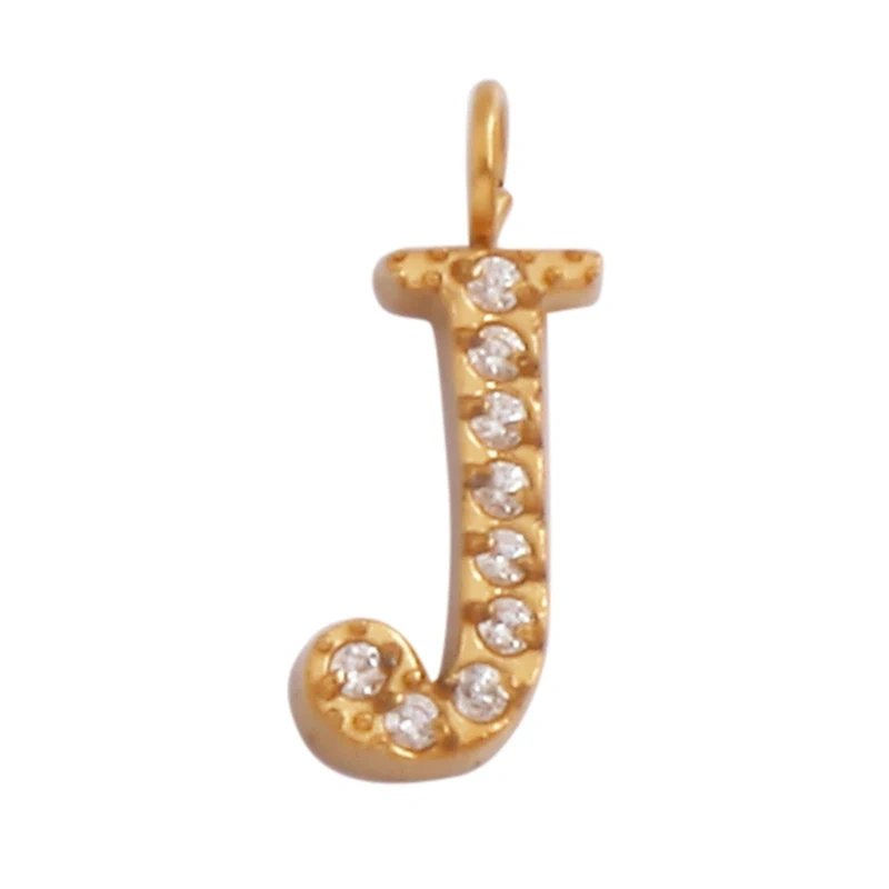 New 316 Stainless Steel Full Zircon Initial Name A-Z Letter Charm Pendant,Bracelet Necklace Jewelry Findings Components Supplies
