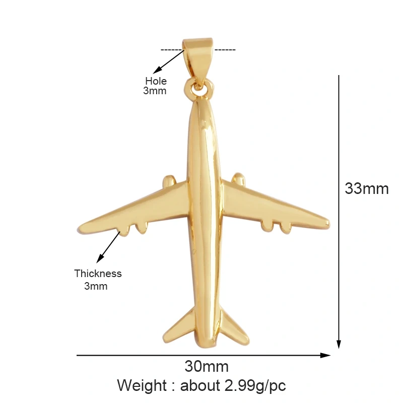 Jet Airplane Quimbaya artifact Colorful Enamel Charm Pendant for Necklace Bracelet Earring, Mens Summer Beach Jewelry Supplies