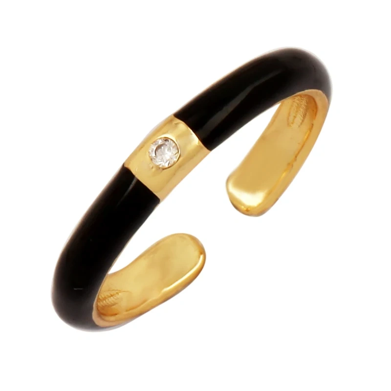 Fashion Colorful Eye Water Drop Shape Finger Ring,18K Gold Plated Zircon Open Adjustable Rings Charm Jewelry Findings Supplies