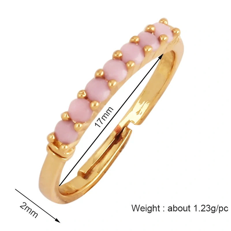 Unique Style Fashion Colorful Geometry Finger Ring,18K Gold Plated Zircon Open Adjustable Rings Charm Jewelry Findings Supplies