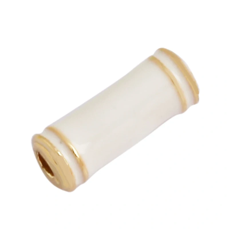 Trendy Colorful Enamel Tube 18K Gold Plated Metal Brass Spacer Beads Bead Knotting Supplies,Women Men's Beading Bracelet Elemens