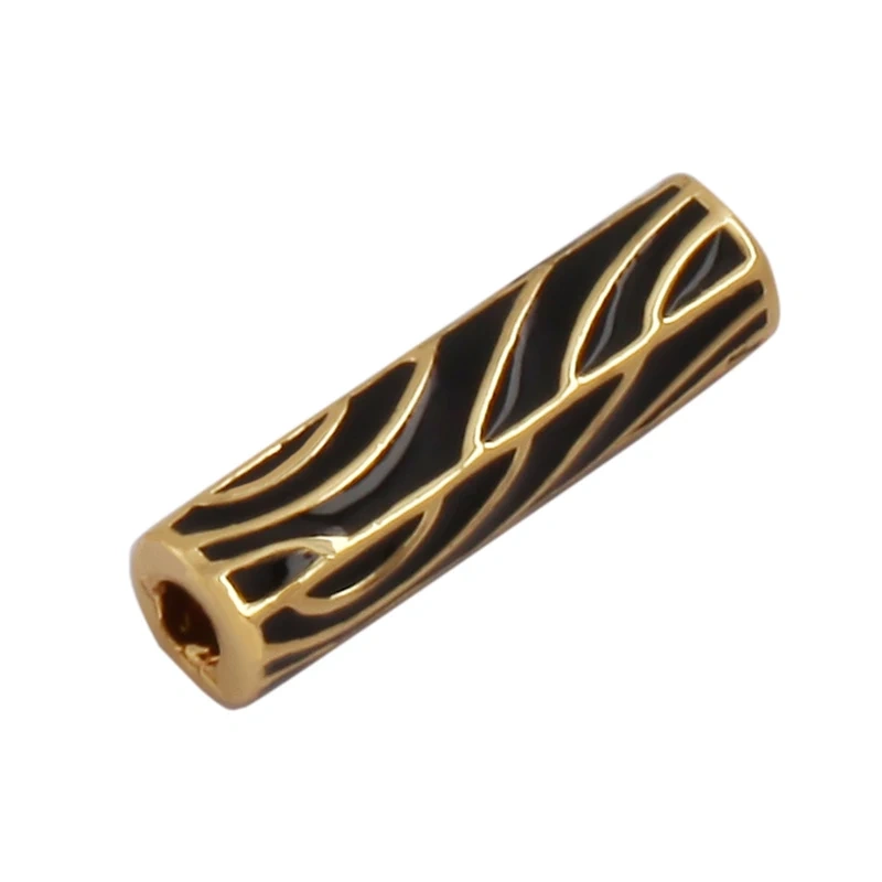 Trendy Colorful Enamel Tube 18K Gold Plated Metal Brass Spacer Beads Bead Knotting Supplies,Women Men's Beading Bracelet Elemens