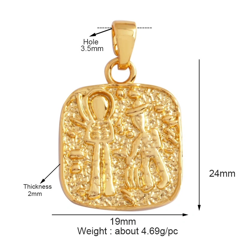 Peace Sign Feather Talisman Amulet Witch Religious Style Charm Pendant,MAMA Love Heart Wiccan Zircon Necklace Jewelry Findings