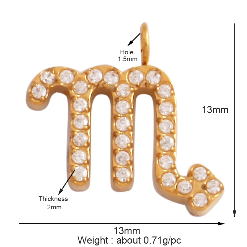 Trendy Charm Zodiac Horoscope Sign Medallion Pendant,316 Stainless Steel Sparkle for Necklace Bracelet Jewelry Making Supplies