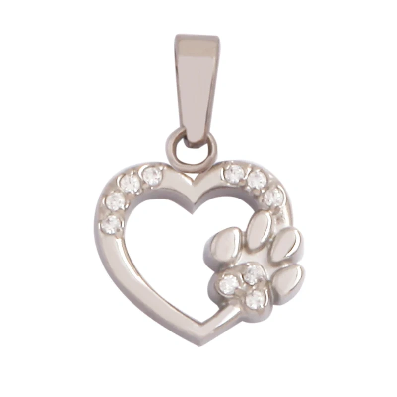 Fashion Love Heart 316 Stainless Steel Cubic Zirconia Geometry Charm Pendant,Jewelry Findings Bracelet Necklace Supplies