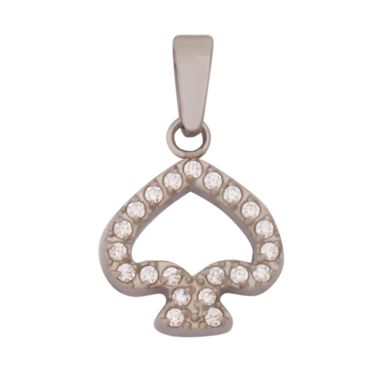 Fashion Love Heart 316 Stainless Steel Cubic Zirconia Geometry Charm Pendant,Jewelry Findings Bracelet Necklace Supplies