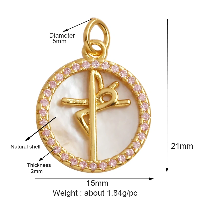 Holy Religious Style Virgin Mary Jesus Geometry Charm Pendant,18K Gold Inlaid Cubic Zirconia Jewelry Necklace Accessories Supply