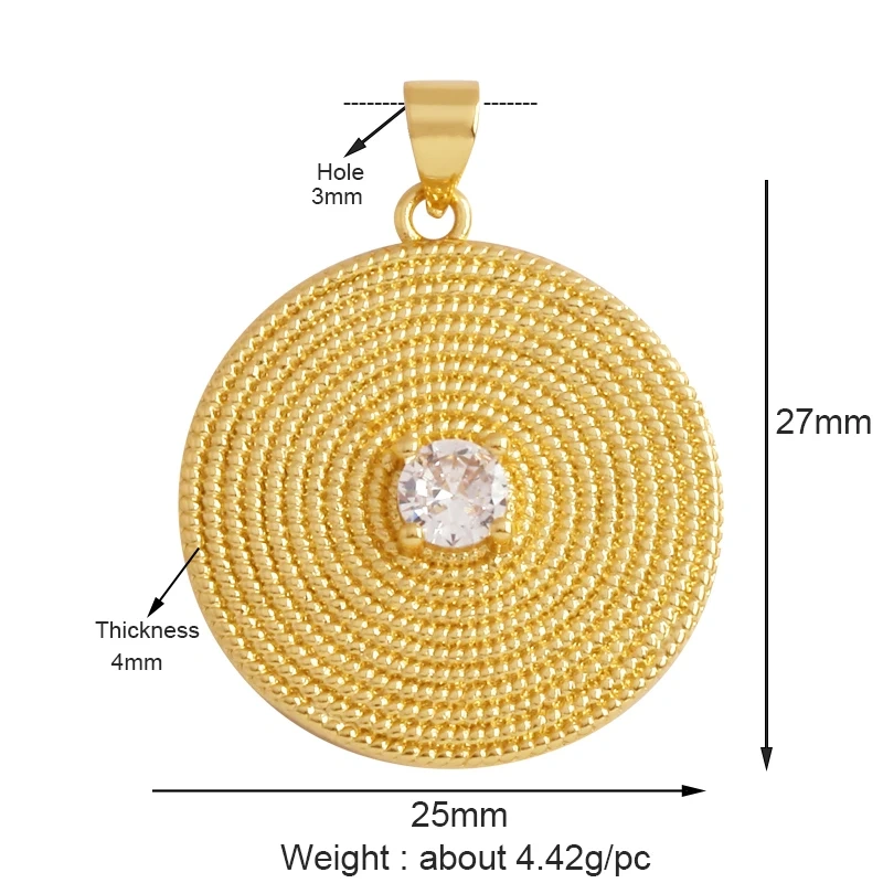 Shining Sun Star Moon Shell Charm Pendant,18K Plated Gold Inlaid Cubic Zirconia Jewelry Findings Necklace Bracelet Supplies