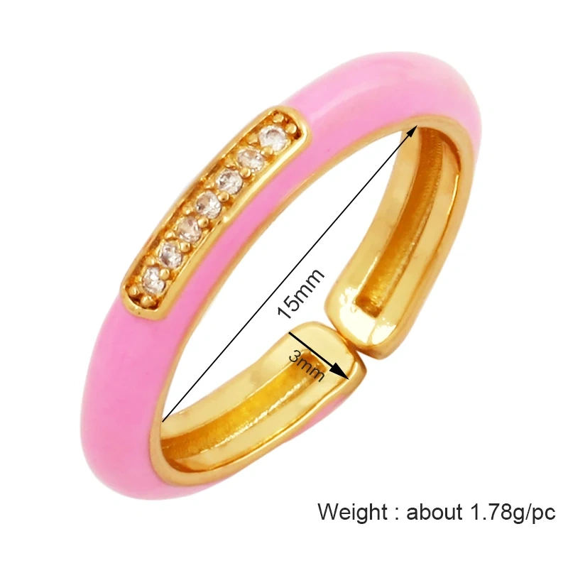 Fashion Colorful Eye Water Drop Shape Finger Ring,18K Gold Plated Zircon Open Adjustable Rings Charm Jewelry Findings Supplies