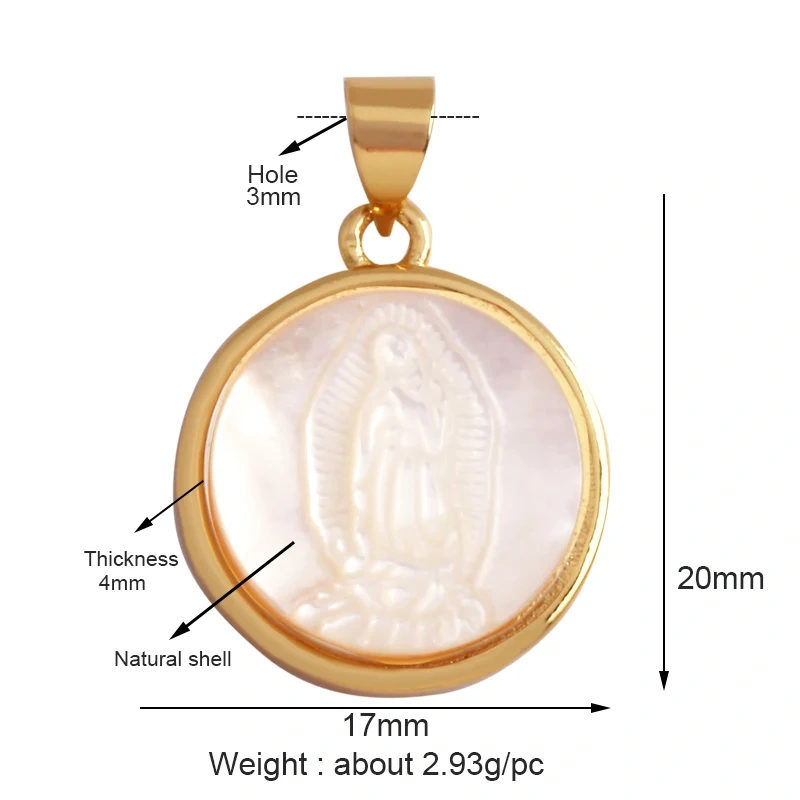Holy Religious Style Virgin Mary Jesus Geometry Charm Pendant,18K Gold Inlaid Cubic Zirconia Jewelry Necklace Accessories Supply