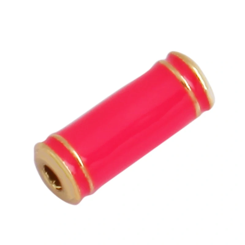 Trendy Colorful Enamel Tube 18K Gold Plated Metal Brass Spacer Beads Bead Knotting Supplies,Women Men's Beading Bracelet Elemens