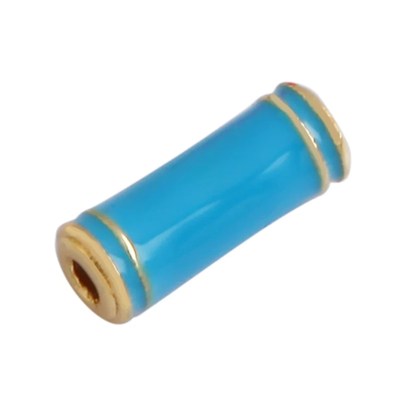Trendy Colorful Enamel Tube 18K Gold Plated Metal Brass Spacer Beads Bead Knotting Supplies,Women Men's Beading Bracelet Elemens