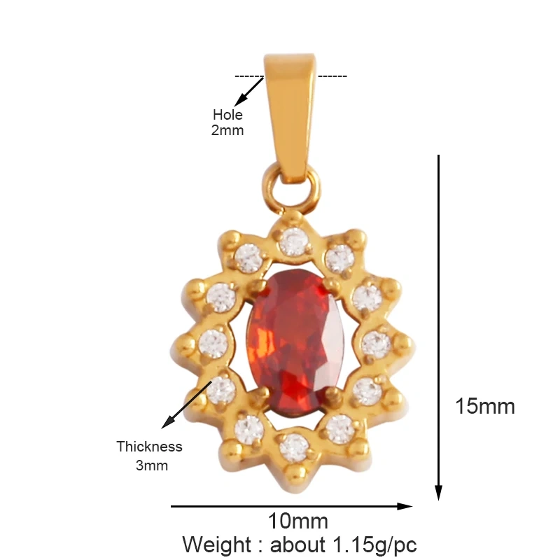 Heart Round Oval Rectangle Square Water Drop 316 Stainless Steel Geometry Charm Pendant,DIY Bracelet Necklace Components Supply