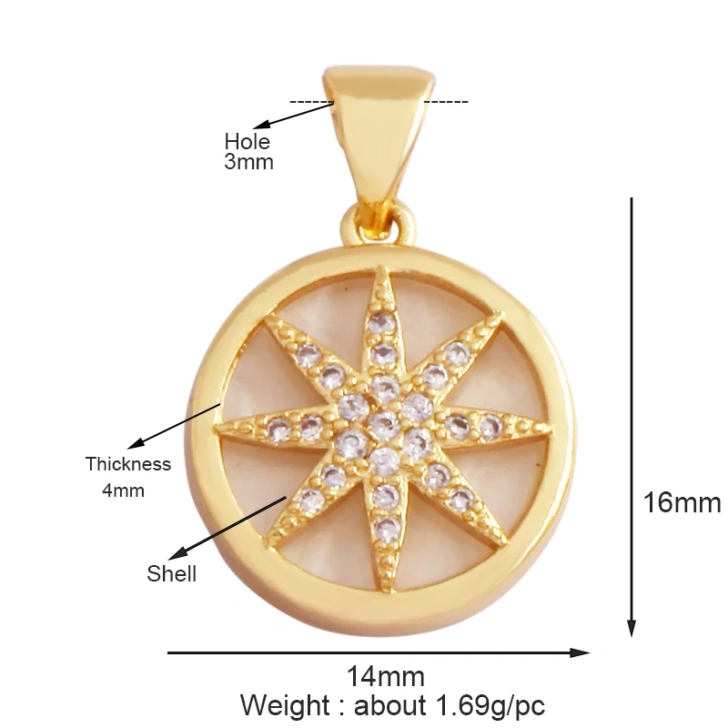 Trendy Shining Moon Star Sun Tellurion Celestial Compass Charm Pendant in Gold Colour , Jewelry Necklace Bracelet Making Supply