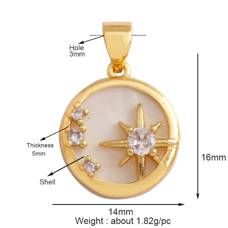 Trendy Shining Moon Star Sun Tellurion Celestial Compass Charm Pendant in Gold Colour , Jewelry Necklace Bracelet Making Supply