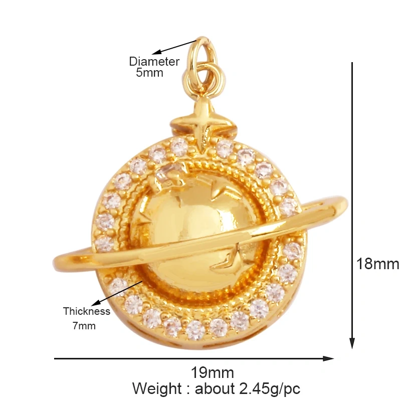 Trendy Shining Moon Star Sun Tellurion Celestial Compass Charm Pendant in Gold Colour , Jewelry Necklace Bracelet Making Supply S39