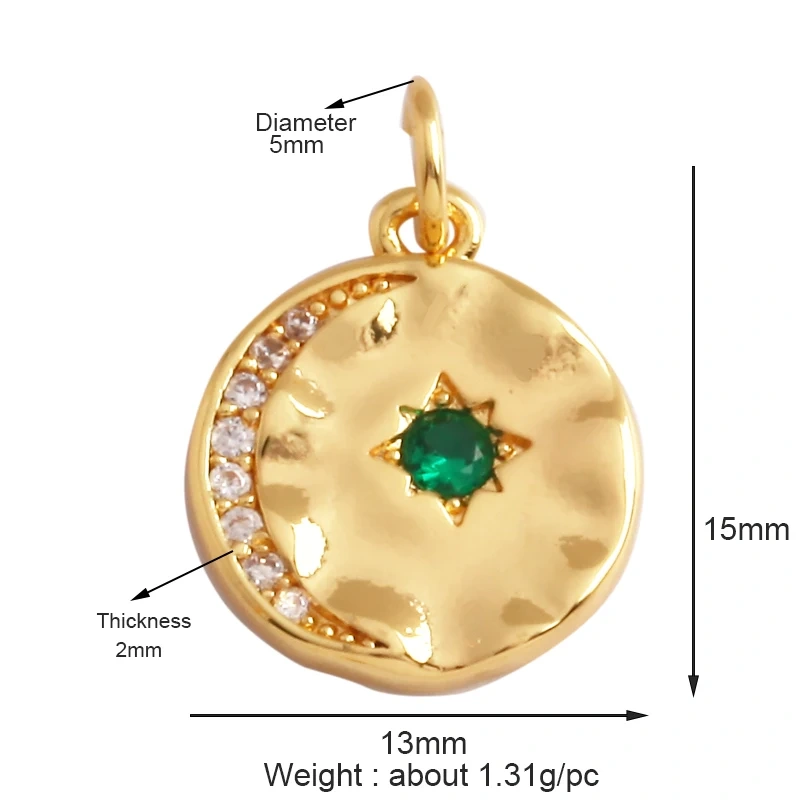 Trendy Shining Moon Star Sun Tellurion Celestial Compass Charm Pendant in Gold Colour , Jewelry Necklace Bracelet Making Supply