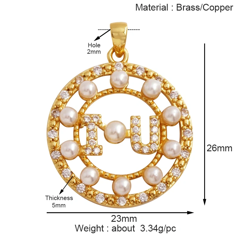 Trendy Rainbow Zircon Pearl Shell Love Heart Charm Pendant,Creative Angel 18K Gold Plated Jewelry Findings Accessories Supplies K42