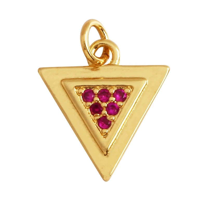 Trendy Triangle Oval Round Dice Geometry Charm Pendant,18K Gold Plated Necklace Bracelet for Jewelry Findings Daily Supplies