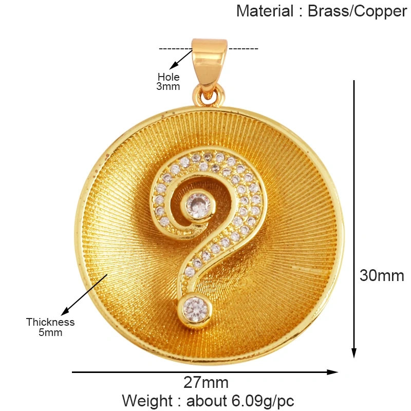 Trendy Triangle Oval Round Dice Geometry Charm Pendant,18K Gold Plated Necklace Bracelet for Jewelry Findings Daily Supplies