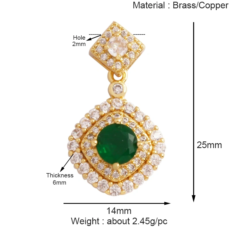 Trendy Rainbow Zircon Pearl Shell Love Heart Charm Pendant,Creative Angel 18K Gold Plated Jewelry Findings Accessories Supplies K42