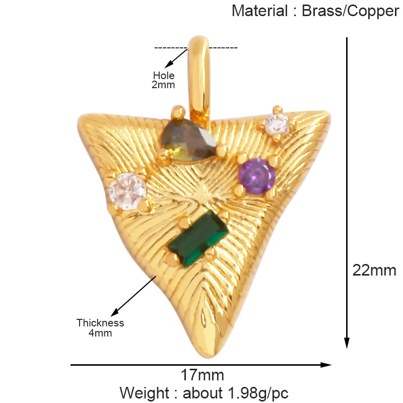 Trendy Triangle Oval Round Dice Geometry Charm Pendant,18K Gold Plated Necklace Bracelet for Jewelry Findings Daily Supplies