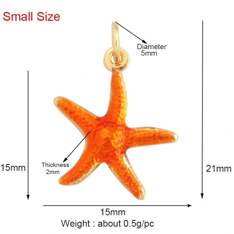 Trendy Multicolor Enamel Scallop Starfish Dolphin Seahorse Charm Necklace Pendant,Summer Beach Holiday Jewelry Components Supply L34