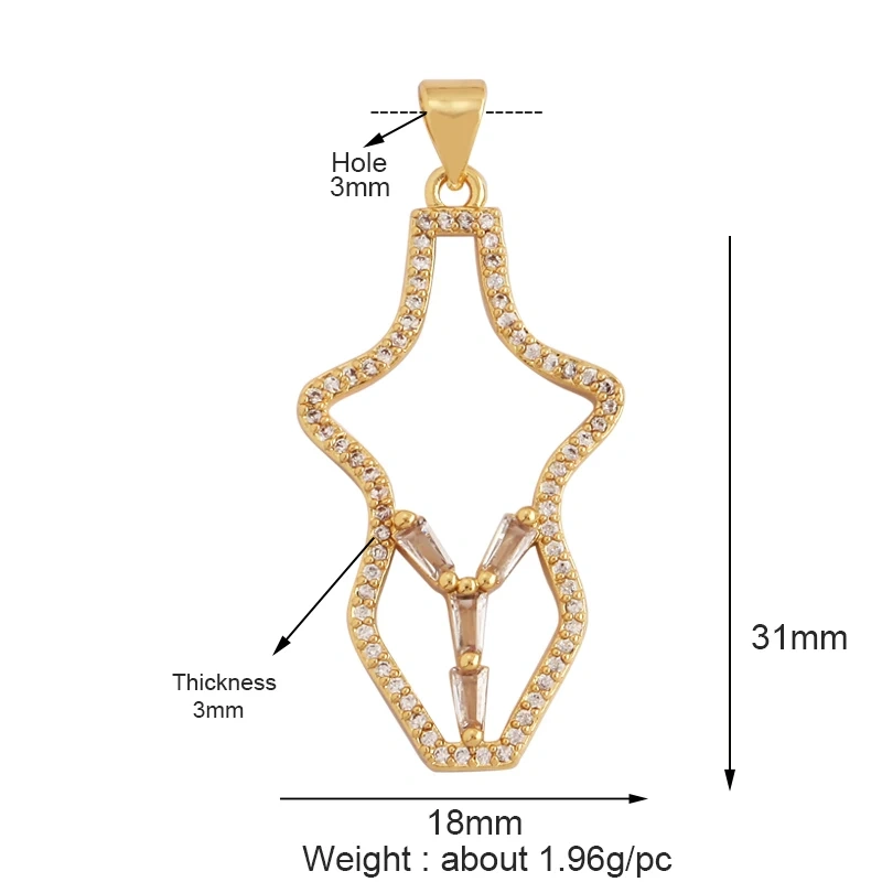 Trendy Perfume Bottle Coffee Cup Wine Glass Charm Pendant,18K Gold Plated Necklace Bracelet for Jewelry Findings Daily Supplies M18