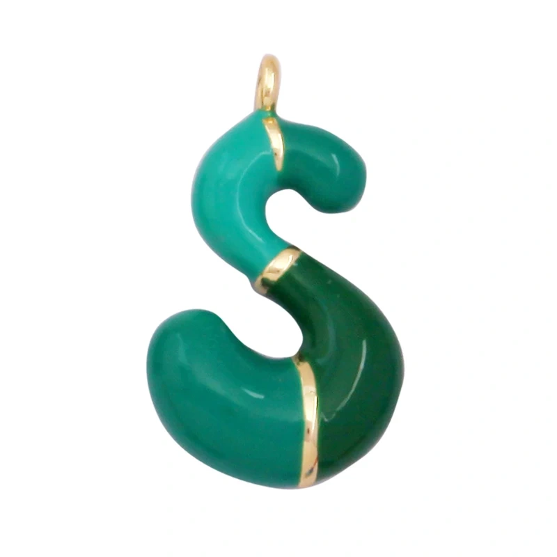 Fashion Colorful Creativity 18K Gold Plated Initial Name A-Z Letter Charm Pendant,Necklace Jewelry Findings Accessories Supplies K40