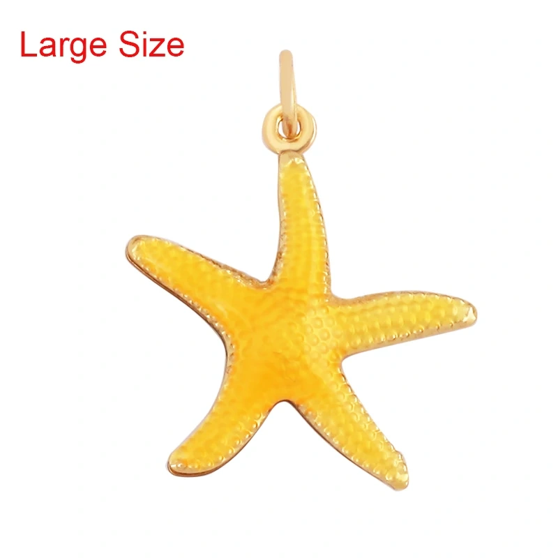 Trendy Multicolor Enamel Scallop Starfish Dolphin Seahorse Charm Necklace Pendant,Summer Beach Holiday Jewelry Components Supply L34