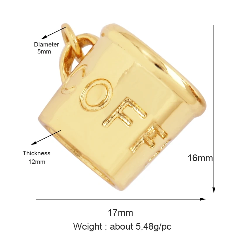 Trendy Perfume Bottle Coffee Cup Wine Glass Charm Pendant,18K Gold Plated Necklace Bracelet for Jewelry Findings Daily Supplies