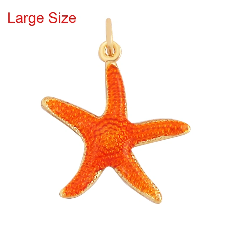 Trendy Multicolor Enamel Scallop Starfish Dolphin Seahorse Charm Necklace Pendant,Summer Beach Holiday Jewelry Components Supply L34