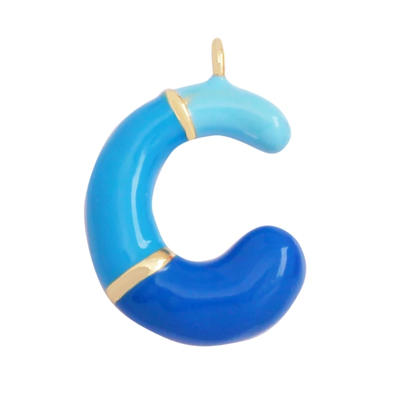 Fashion Colorful Creativity 18K Gold Plated Initial Name A-Z Letter Charm Pendant,Necklace Jewelry Findings Accessories Supplies