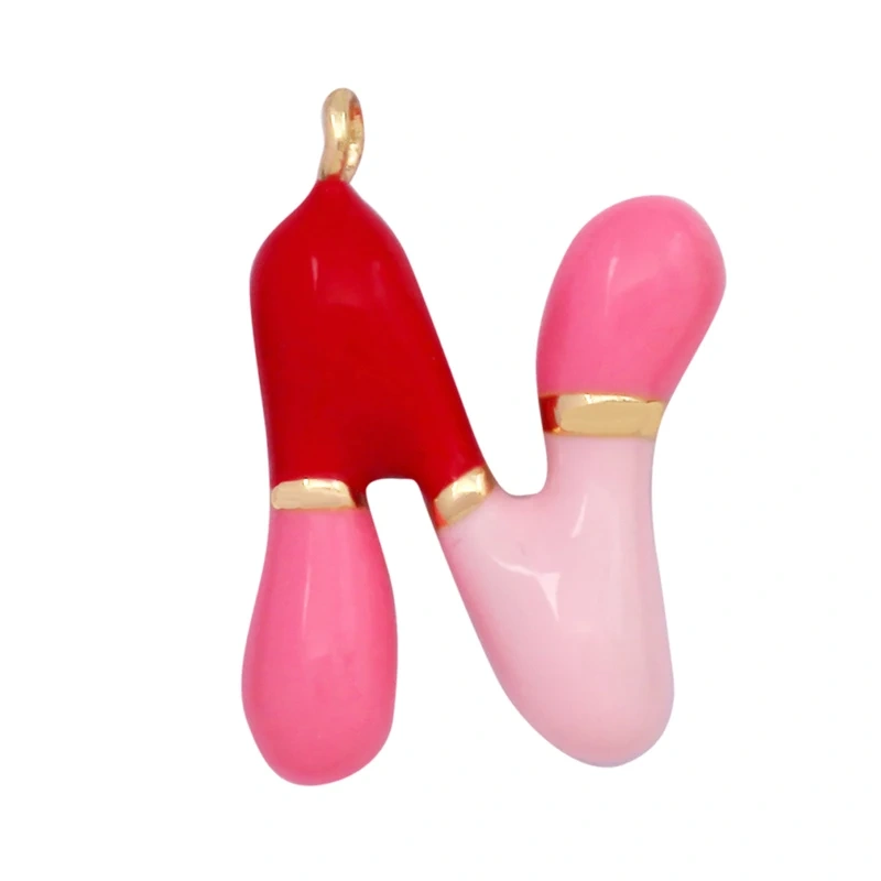 Fashion Colorful Creativity 18K Gold Plated Initial Name A-Z Letter Charm Pendant,Necklace Jewelry Findings Accessories Supplies K40