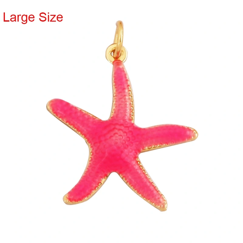 Trendy Multicolor Enamel Scallop Starfish Dolphin Seahorse Charm Necklace Pendant,Summer Beach Holiday Jewelry Components Supply L34
