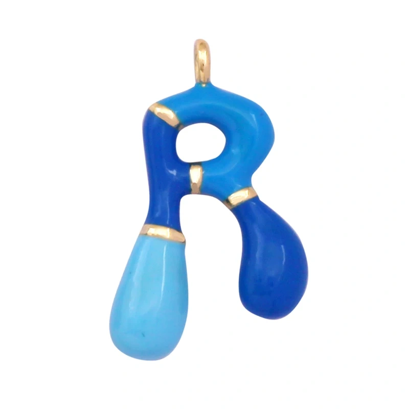 Fashion Colorful Creativity 18K Gold Plated Initial Name A-Z Letter Charm Pendant,Necklace Jewelry Findings Accessories Supplies K40