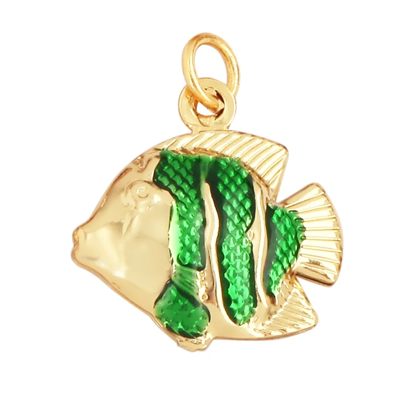 Trendy Multicolor Enamel Scallop Starfish Dolphin Seahorse Charm Necklace Pendant,Summer Beach Holiday Jewelry Components Supply