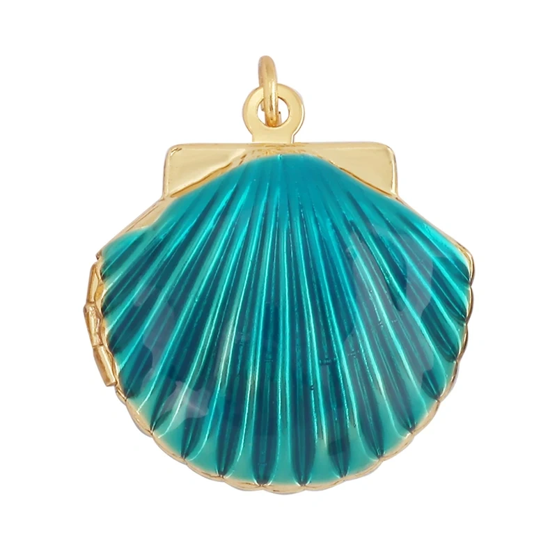 Trendy Multicolor Enamel Scallop Starfish Dolphin Seahorse Charm Necklace Pendant,Summer Beach Holiday Jewelry Components Supply L34
