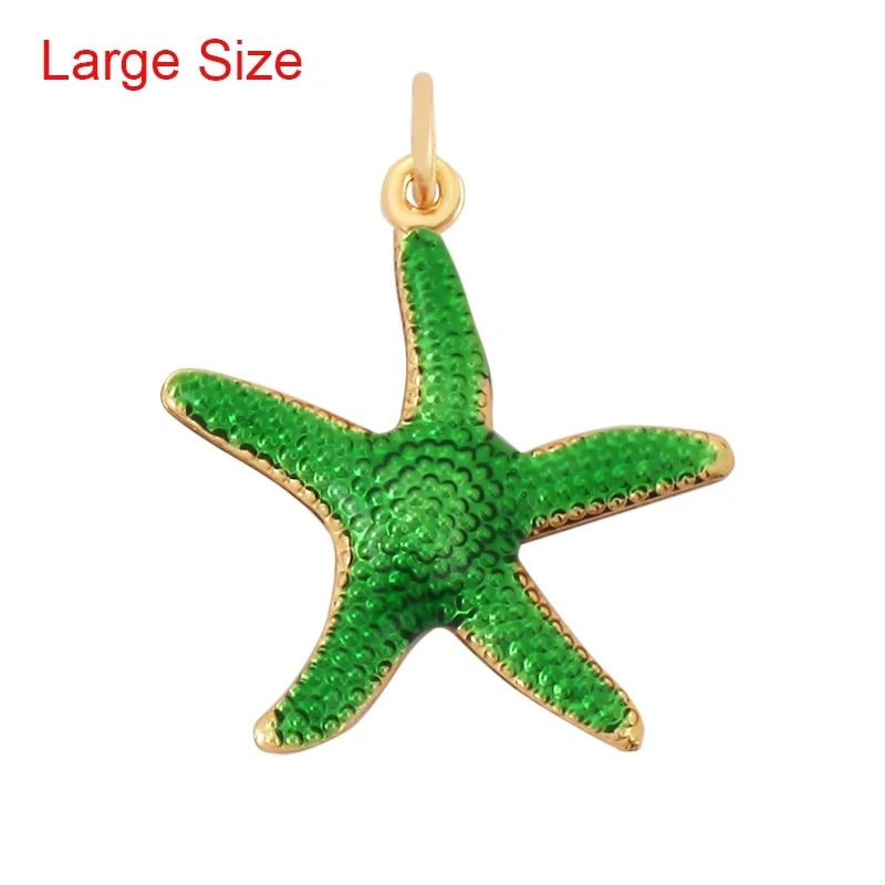 Trendy Multicolor Enamel Scallop Starfish Dolphin Seahorse Charm Necklace Pendant,Summer Beach Holiday Jewelry Components Supply L34