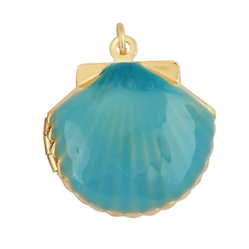 Trendy Multicolor Enamel Scallop Starfish Dolphin Seahorse Charm Necklace Pendant,Summer Beach Holiday Jewelry Components Supply L34