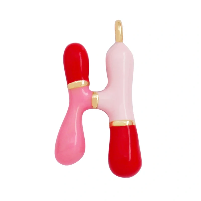 Fashion Colorful Creativity 18K Gold Plated Initial Name A-Z Letter Charm Pendant,Necklace Jewelry Findings Accessories Supplies