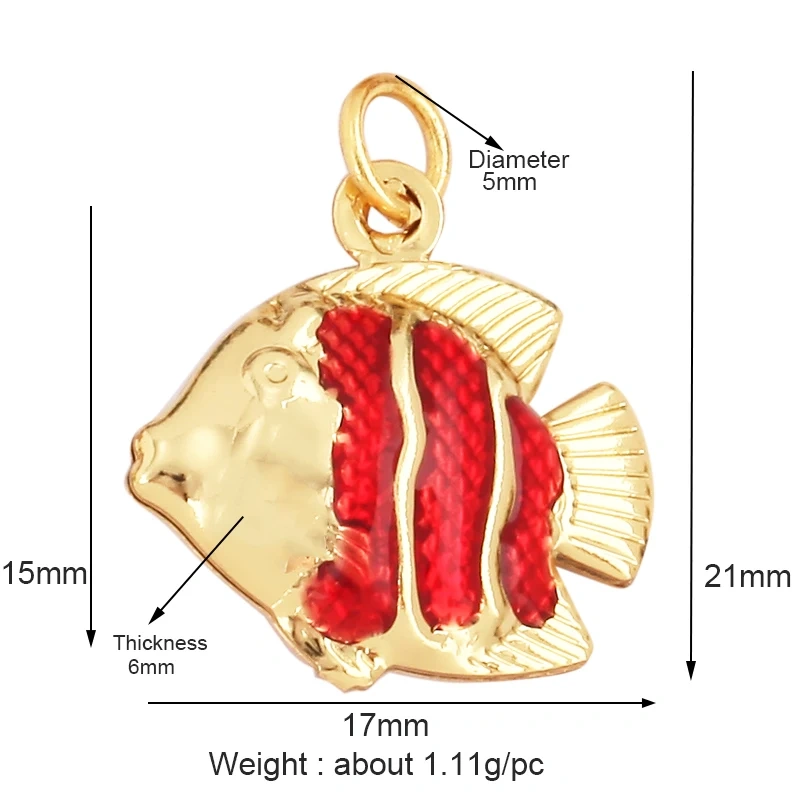 Trendy Multicolor Enamel Scallop Starfish Dolphin Seahorse Charm Necklace Pendant,Summer Beach Holiday Jewelry Components Supply