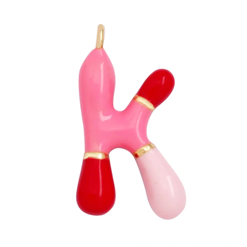 Fashion Colorful Creativity 18K Gold Plated Initial Name A-Z Letter Charm Pendant,Necklace Jewelry Findings Accessories Supplies K40