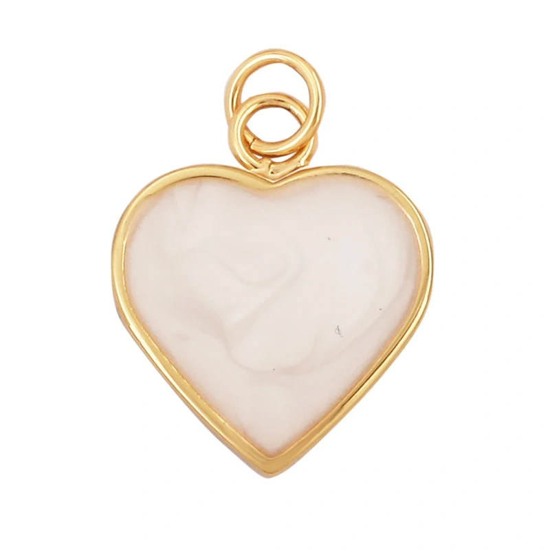 Trendy Colourful Enamel Dripping Oil Love Heart Charm Pendant,Cute Rainbow Round Coin Jewelry Necklace Accessories Supply L28