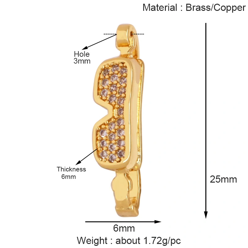 Trendy Motorbike Aircraft Cap Bag Glove Mask Charm Pendant,18K Gold Plated Necklace Bracelet Jewelry Findings Daily Supplies K41