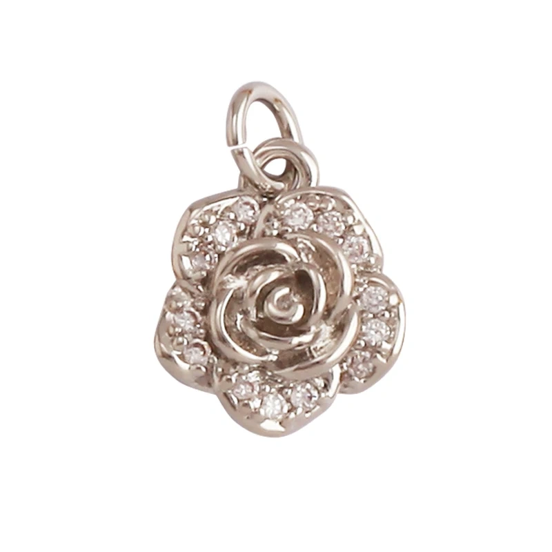 Fine Sweet Flower Charm Pendant,Trendy Multicolor Zircon Pentacle Butterfly Necklace Accessories Handy Craft Jewelry Supply K54